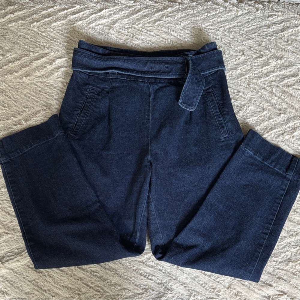 Cartonnier Anthropologie Blue Denim Pants with Belt 10